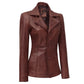 Women’s Cognac Brown Leather Blazer