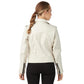 Women’s Real Beige Leather Sports Jacket