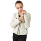 Women’s Real Beige Leather Sports Jacket