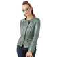Women’s Real Sage Green Leather Jacket