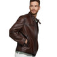Men’s Real Dark Brown Leather Biker Style Jacket