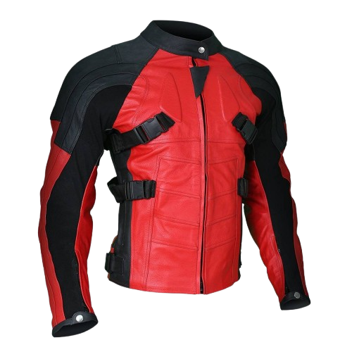 Armored Style Deadpool Biker Leather Jacket