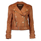 Womens Billie Belted Leather Jacket