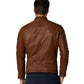 Men’s Real Brown Leather Moto Jacket