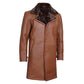 Men’s Dark Brown Cognac Leather Shearling Coat