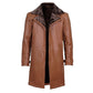 Men’s Dark Brown Cognac Leather Shearling Coat