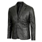 Elton Men’s Quilted Black Real Leather Blazer