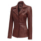 Women’s Cognac Brown Leather Blazer