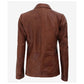 Womens Premium Two Button Brown Leather Blazer