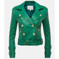 Womens Billie Belted Leather Jacket