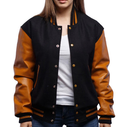 Womens-Bomber-Varsity-Leather-Jacket