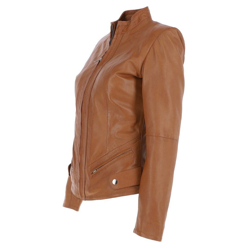 Women’s Leather Jacket Tan