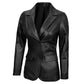 Women’s Two-Button Real Leather Blazer