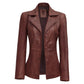 Women’s Cognac Brown Leather Blazer