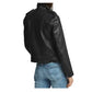 Women’s Asymmetrical Style Black Leather Jacket