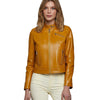 Women’s Real Windsor Tan Leather Biker Jacket